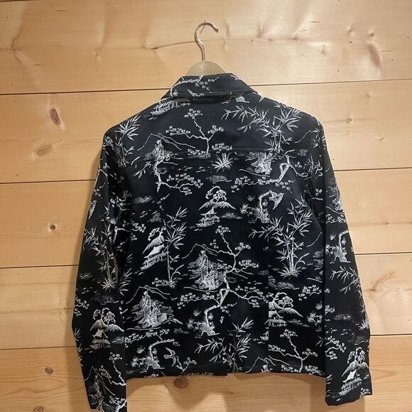 Chico’s Textured Pattern Jacket Sz 1 (8) - Picture 5 of 6